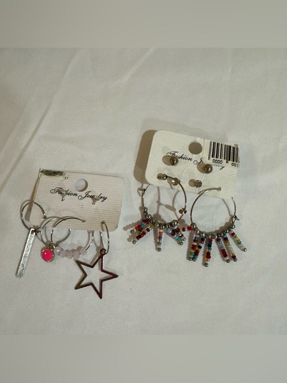 Fashion Jewelry Multicolor Beaded Hoop Earrings Set